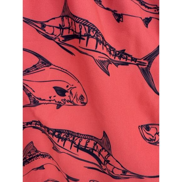 Vineyard vines Men’s Swim Trunks Pink/Blue Fish Print 34” Waist 8” Inseam - Picture 5 of 7